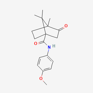 molecular formula C18H23NO3 B2730908 N-(4-methoxyphenyl)-4,7,7-trimethyl-3-oxobicyclo[2.2.1]heptane-1-carboxamide CAS No. 505060-73-1