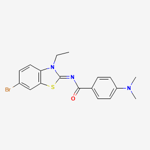 molecular formula C18H18BrN3OS B2730909 (E)-N-(6-bromo-3-ethylbenzo[d]thiazol-2(3H)-ylidene)-4-(dimethylamino)benzamide CAS No. 865544-51-0