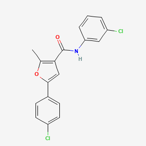 molecular formula C18H13Cl2NO2 B2730913 N-(3-chlorophenyl)-5-(4-chlorophenyl)-2-methylfuran-3-carboxamide CAS No. 940996-81-6