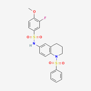 3-fluoro-4-methoxy-N-(1-(phenylsulfonyl)-1,2,3,4-tetrahydroquinolin-6-yl)benzenesulfonamide