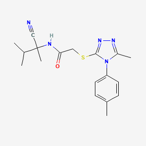 molecular formula C18H23N5OS B2730931 N-(2-cyano-3-methylbutan-2-yl)-2-[[5-methyl-4-(4-methylphenyl)-1,2,4-triazol-3-yl]sulfanyl]acetamide CAS No. 850821-71-5