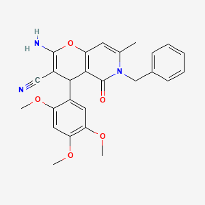 2-amino-6-benzyl-7-methyl-5-oxo-4-(2,4,5-trimethoxyphenyl)-5,6-dihydro-4H-pyrano[3,2-c]pyridine-3-carbonitrile
