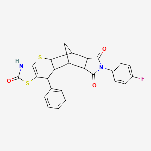 7-(4-Fluorophenyl)-10-phenyl-3,4a,5,5a,8a,9,9a,10-octahydro-5,9-methano[1,3]thiazolo[5',4':5,6]thiopyrano[2,3-f]isoindole-2,6,8-trione