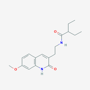 2-ethyl-N-[2-(7-methoxy-2-oxo-1H-quinolin-3-yl)ethyl]butanamide
