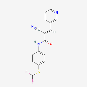 (2E)-2-cyano-N-{4-[(difluoromethyl)sulfanyl]phenyl}-3-(pyridin-3-yl)prop-2-enamide