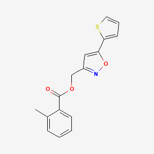 (5-(Thiophen-2-yl)isoxazol-3-yl)methyl 2-methylbenzoate