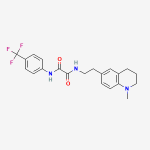 molecular formula C21H22F3N3O2 B2730949 N-[2-(1-methyl-1,2,3,4-tetrahydroquinolin-6-yl)ethyl]-N'-[4-(trifluoromethyl)phenyl]ethanediamide CAS No. 946312-13-6