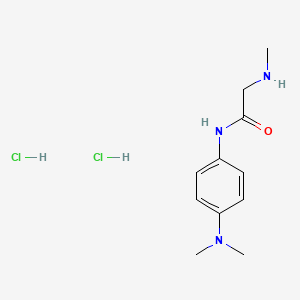 molecular formula C11H19Cl2N3O B2730979 N-(4-(dimethylamino)phenyl)-2-(methylamino)acetamide dihydrochloride CAS No. 1245569-84-9