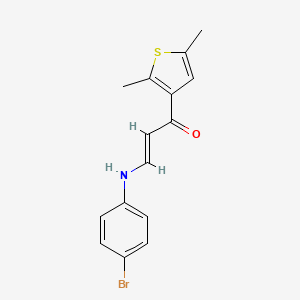 molecular formula C15H14BrNOS B2730983 (2E)-3-[(4-bromophenyl)amino]-1-(2,5-dimethylthiophen-3-yl)prop-2-en-1-one CAS No. 860644-76-4