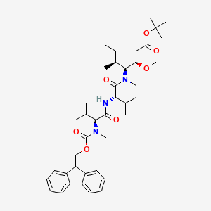 molecular formula C40H59N3O7 B2731123 tert-butyl (5S,8S,11S,12R)-11-((S)-sec-butyl)-1-(9H-fluoren-9-yl)-5,8-diisopropyl-12-methoxy-4,10-dimethyl-3,6,9-trioxo-2-oxa-4,7,10-triazatetradecan-14-oate CAS No. 474645-25-5