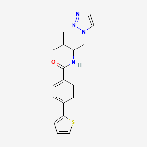 molecular formula C18H20N4OS B2731165 N-(3-methyl-1-(1H-1,2,3-triazol-1-yl)butan-2-yl)-4-(thiophen-2-yl)benzamide CAS No. 2034229-36-0