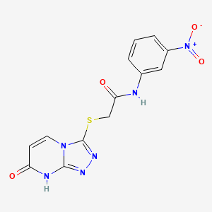 molecular formula C13H10N6O4S B2731184 N-(3-nitrophenyl)-2-({7-oxo-7H,8H-[1,2,4]triazolo[4,3-a]pyrimidin-3-yl}sulfanyl)acetamide CAS No. 877638-24-9