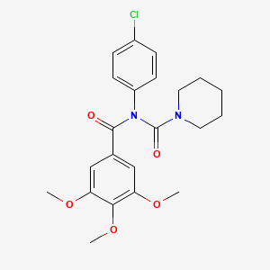 molecular formula C22H25ClN2O5 B2731190 N-(4-chlorophenyl)-3,4,5-trimethoxy-N-(piperidine-1-carbonyl)benzamide CAS No. 899755-45-4