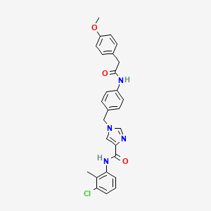 molecular formula C27H25ClN4O3 B2731193 N-(3-chloro-2-methylphenyl)-1-({4-[2-(4-methoxyphenyl)acetamido]phenyl}methyl)-1H-imidazole-4-carboxamide CAS No. 1251593-30-2