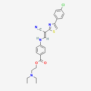 molecular formula C25H25ClN4O2S B2731243 (E)-2-(diethylamino)ethyl 4-((2-(4-(4-chlorophenyl)thiazol-2-yl)-2-cyanovinyl)amino)benzoate CAS No. 796881-62-4