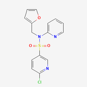 molecular formula C15H12ClN3O3S B2731347 6-chloro-N-[(furan-2-yl)methyl]-N-(pyridin-2-yl)pyridine-3-sulfonamide CAS No. 1356715-57-5