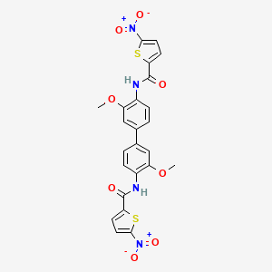 molecular formula C24H18N4O8S2 B2731360 N-[3,3'-DIMETHOXY-4'-(5-NITROTHIOPHENE-2-AMIDO)-[1,1'-BIPHENYL]-4-YL]-5-NITROTHIOPHENE-2-CARBOXAMIDE CAS No. 328038-30-8