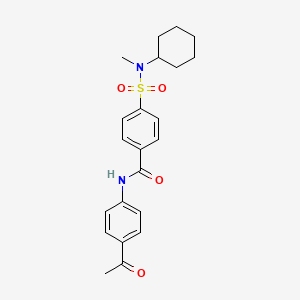 molecular formula C22H26N2O4S B2731397 N-(4-acetylphenyl)-4-[cyclohexyl(methyl)sulfamoyl]benzamide CAS No. 683763-36-2
