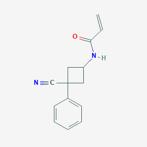 molecular formula C14H14N2O B2731406 N-(3-Cyano-3-phenylcyclobutyl)prop-2-enamide CAS No. 2411318-71-1