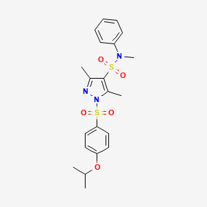N,3,5-trimethyl-N-phenyl-1-[4-(propan-2-yloxy)benzenesulfonyl]-1H-pyrazole-4-sulfonamide