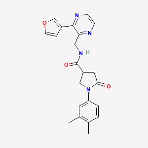1-(3,4-dimethylphenyl)-N-((3-(furan-3-yl)pyrazin-2-yl)methyl)-5-oxopyrrolidine-3-carboxamide