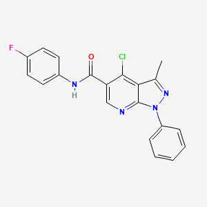 4-chloro-N-(4-fluorophenyl)-3-methyl-1-phenyl-1H-pyrazolo[3,4-b]pyridine-5-carboxamide