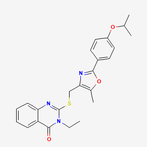 3-ethyl-2-(((2-(4-isopropoxyphenyl)-5-methyloxazol-4-yl)methyl)thio)quinazolin-4(3H)-one