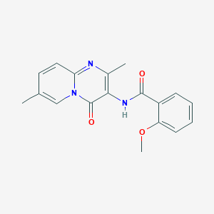 molecular formula C18H17N3O3 B2731442 N-(2,7-dimethyl-4-oxo-4H-pyrido[1,2-a]pyrimidin-3-yl)-2-methoxybenzamide CAS No. 946382-57-6