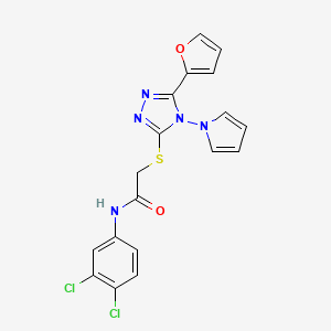 N-(3,4-dichlorophenyl)-2-{[5-(furan-2-yl)-4-(1H-pyrrol-1-yl)-4H-1,2,4-triazol-3-yl]sulfanyl}acetamide