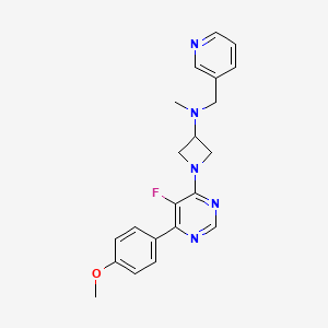 1-[5-Fluoro-6-(4-methoxyphenyl)pyrimidin-4-yl]-N-methyl-N-(pyridin-3-ylmethyl)azetidin-3-amine