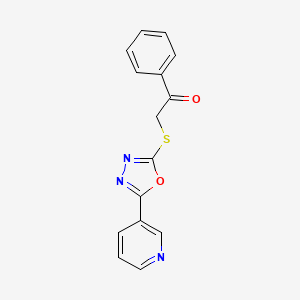 1-Phenyl-2-(5-pyridin-3-yl-[1,3,4]oxadiazol-2-ylsulfanyl)-ethanone