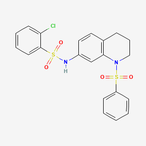 2-chloro-N-(1-(phenylsulfonyl)-1,2,3,4-tetrahydroquinolin-7-yl)benzenesulfonamide