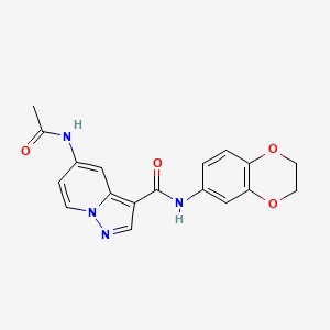 5-acetamido-N-(2,3-dihydrobenzo[b][1,4]dioxin-6-yl)pyrazolo[1,5-a]pyridine-3-carboxamide
