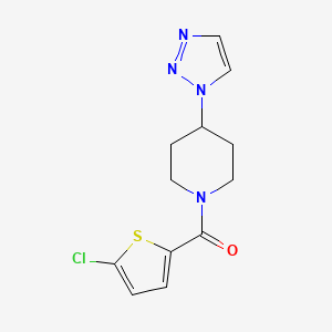 molecular formula C12H13ClN4OS B2731468 (4-(1H-1,2,3-triazol-1-yl)piperidin-1-yl)(5-chlorothiophen-2-yl)methanone CAS No. 1788679-23-1