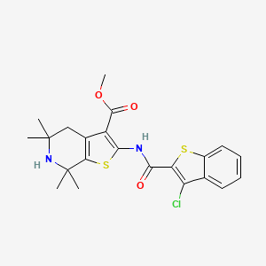Methyl 2-(3-chlorobenzo[b]thiophene-2-carboxamido)-5,5,7,7-tetramethyl-4,5,6,7-tetrahydrothieno[2,3-c]pyridine-3-carboxylate