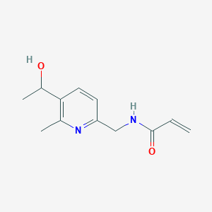 molecular formula C12H16N2O2 B2731476 N-[[5-(1-Hydroxyethyl)-6-methylpyridin-2-yl]methyl]prop-2-enamide CAS No. 2411194-51-7