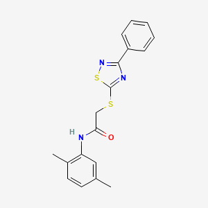 molecular formula C18H17N3OS2 B2731483 N-(2,5-dimethylphenyl)-2-((3-phenyl-1,2,4-thiadiazol-5-yl)thio)acetamide CAS No. 864855-96-9