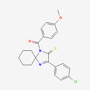 3-(4-Chlorophenyl)-1-(4-methoxybenzoyl)-1,4-diazaspiro[4.5]dec-3-ene-2-thione