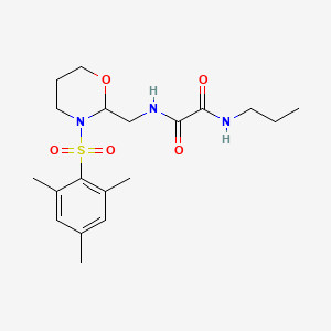 N1-((3-(mesitylsulfonyl)-1,3-oxazinan-2-yl)methyl)-N2-propyloxalamide