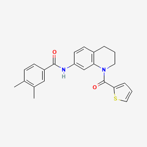 molecular formula C23H22N2O2S B2731488 3,4-dimethyl-N-[1-(thiophene-2-carbonyl)-3,4-dihydro-2H-quinolin-7-yl]benzamide CAS No. 946218-64-0
