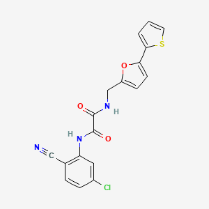 molecular formula C18H12ClN3O3S B2731489 N1-(5-chloro-2-cyanophenyl)-N2-((5-(thiophen-2-yl)furan-2-yl)methyl)oxalamide CAS No. 2034435-99-7