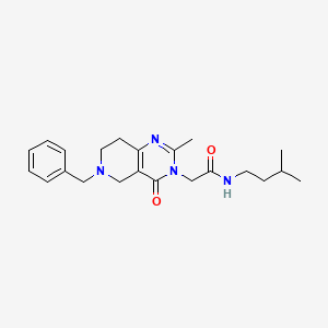 molecular formula C22H30N4O2 B2731491 2-(6-benzyl-2-methyl-4-oxo-5,6,7,8-tetrahydropyrido[4,3-d]pyrimidin-3(4H)-yl)-N-isopentylacetamide CAS No. 1251695-82-5