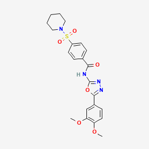 N-(5-(3,4-dimethoxyphenyl)-1,3,4-oxadiazol-2-yl)-4-(piperidin-1-ylsulfonyl)benzamide