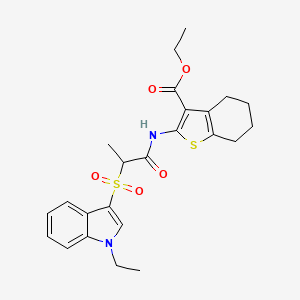 ethyl 2-(2-((1-ethyl-1H-indol-3-yl)sulfonyl)propanamido)-4,5,6,7-tetrahydrobenzo[b]thiophene-3-carboxylate
