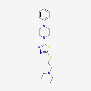 N,N-diethyl-2-((5-(4-phenylpiperazin-1-yl)-1,3,4-thiadiazol-2-yl)thio)ethanamine