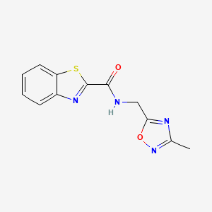 molecular formula C12H10N4O2S B2731506 N-((3-methyl-1,2,4-oxadiazol-5-yl)methyl)benzo[d]thiazole-2-carboxamide CAS No. 1206997-09-2