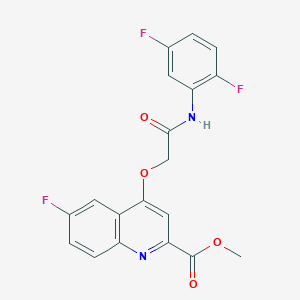 molecular formula C19H13F3N2O4 B2731513 Methyl 4-{[(2,5-difluorophenyl)carbamoyl]methoxy}-6-fluoroquinoline-2-carboxylate CAS No. 1358417-29-4