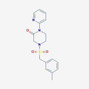4-((3-Methylbenzyl)sulfonyl)-1-(pyridin-2-yl)piperazin-2-one