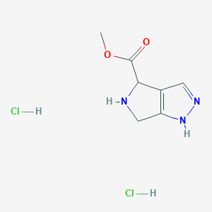 molecular formula C7H11Cl2N3O2 B2731517 methyl 2H,4H,5H,6H-pyrrolo[3,4-c]pyrazole-4-carboxylate dihydrochloride CAS No. 2155851-95-7