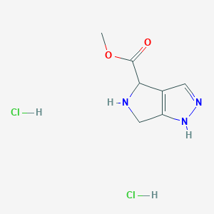 molecular formula C7H11Cl2N3O2 B2731517 甲基2H,4H,5H,6H-吡咯并[3,4-c]吡唑-4-甲酸酯二盐酸盐 CAS No. 2155851-95-7